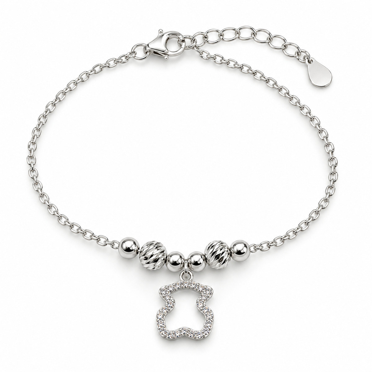 Pulsera con dije de oso: vista principal